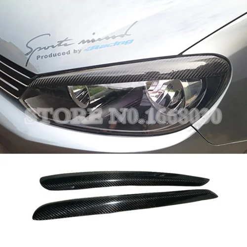 

2 шт., накладки на передние фары из углеродного волокна для Volkswagen Golf 6 MK6 2008-2012