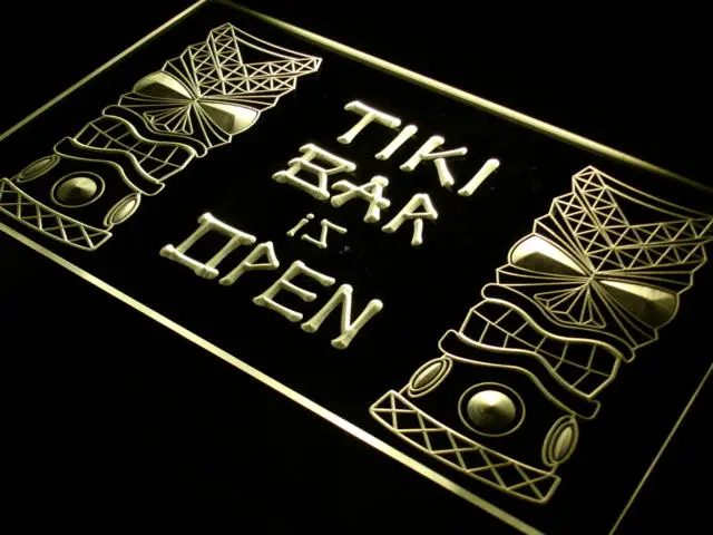 I573 Tiki Bar открытая маска Дисплей NR светодиодные неосветодиодный световые