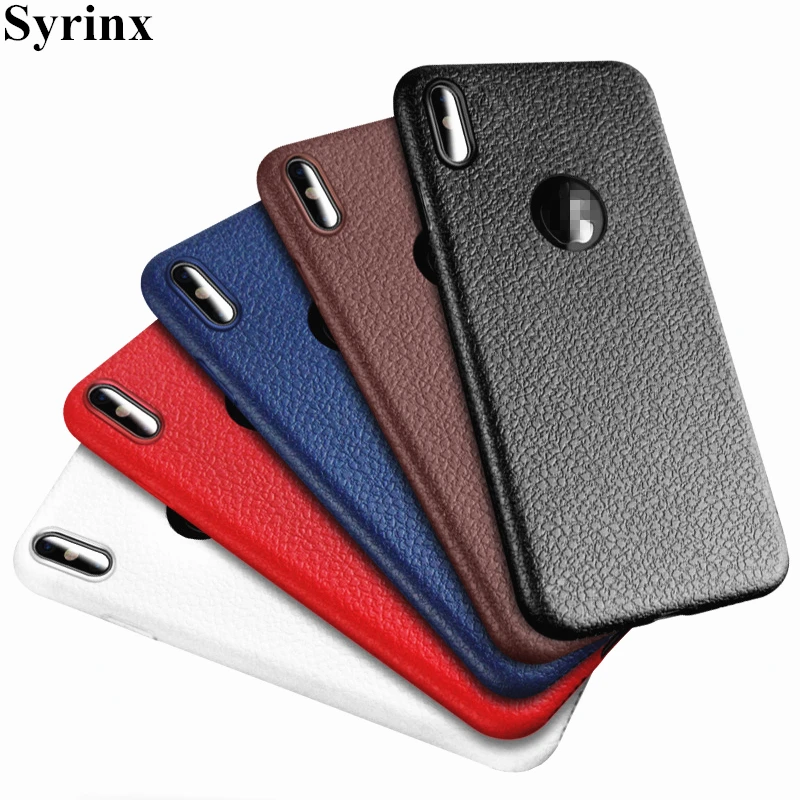 Ультратонкий кожаный чехол SYRINX для iPhone 6S 6 7 8 Plus X XS Max XR мягкий силиконовый из ТПУ с