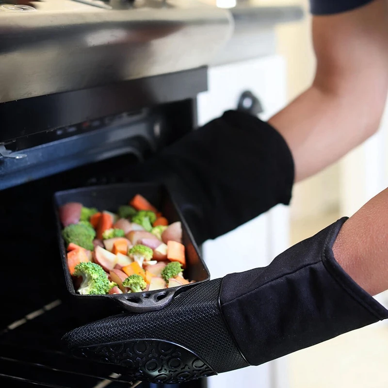 Горячее предложение-силиконовые рукавицы для духовки со стеганой хлопковой