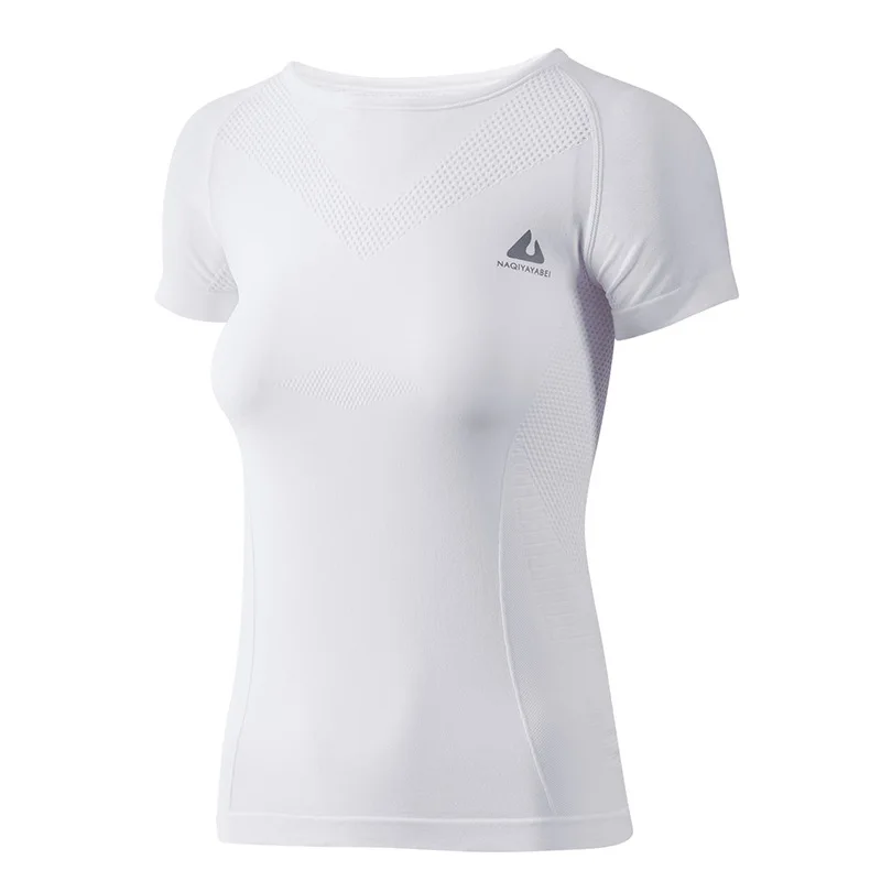 Sports Top Women Short-sleeved Stretch Fitness Clothes Yoga Shirt Female Tight-fitting Running Training Summer Slimming Solid | Спорт и