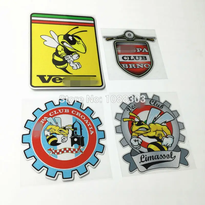 4 стиля автомобильный Стайлинг мотоцикла автомобильные наклейки для Piaggio Vespa Club Bee
