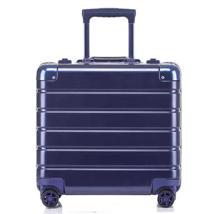 BLUE Travel tale 1" дюймовый алюминиевый каркас кабины ноутбук, масштабных дорожных чемоданов малого бизнеса ручной клади колеса - Цвет: BLUE