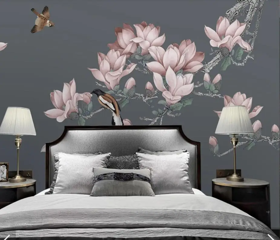 3D виниловые обои с изображением цветка магнолии фрески для Спальня настенные