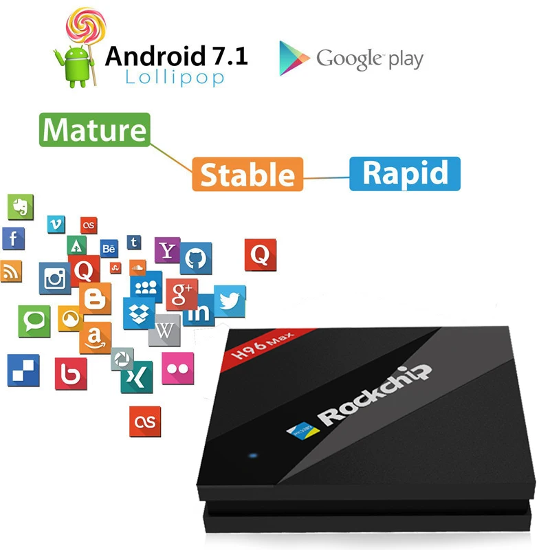 H96 MAX лучший Rockchip RK3399 Android 7 1 ТВ бокс 4 Гб ОЗУ 32 ПЗУ 6 ядер 2 4/5 ГГц Wifi H.265 Smart BT4.0