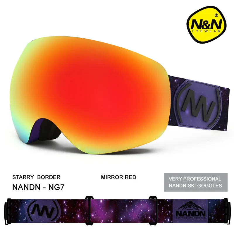 Зимние мужские лыжные очки двухслойные УФ 400 анти туман большая Лыжная маска для