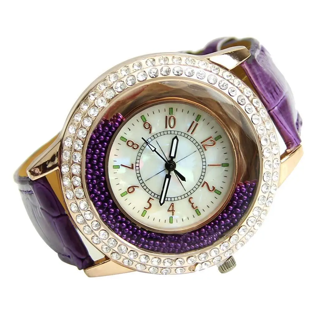 Женские часы с браслетом и кристаллами женские модные кварцевые Круглым