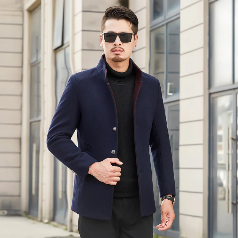 2018 зимнее 4XL мужское повседневное шерстяное пальто модное деловое длинное