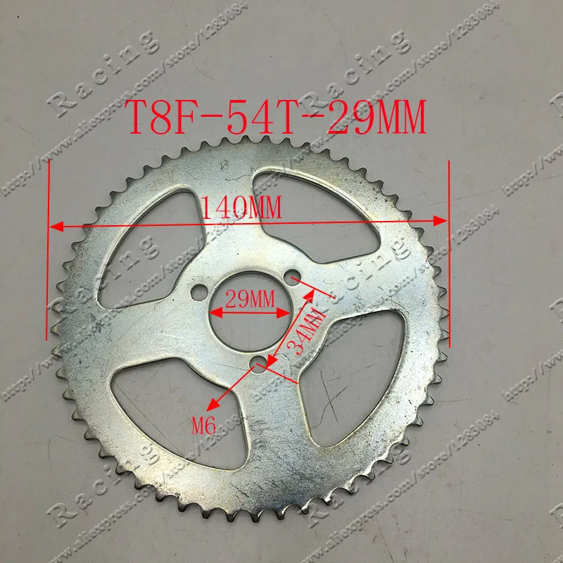 44 54 64 74 зуб 44T 54T 64T 74 T T8F 35 мм Задняя звездочка Мини Мото ATV Quad Грязь Яма карманный велосипед Крест 47cc 49cc запчасти