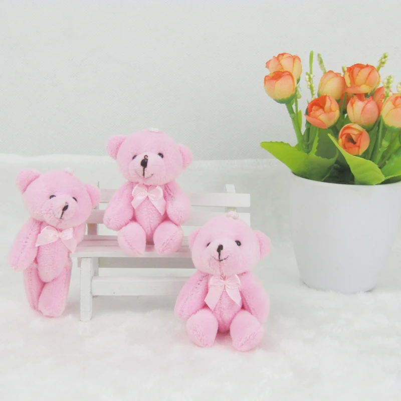 50 шт./лот плюшевые мини-игрушки Ted Bear 8 см розовые мишки тедди плюшевая подвеска
