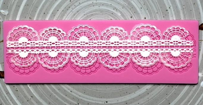 Силиконовая кружевная форма с двойным вентилятором для украшения торта из