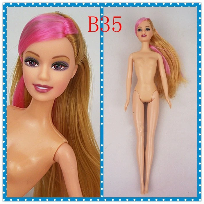 B35 Детская игрушка девочка подарок 5 раскладные игрушки 1/6 кукла, детская игрушка голый тело с головой для 1:6 BJD кукольный домик Рождественский подарок - Цвет: B35