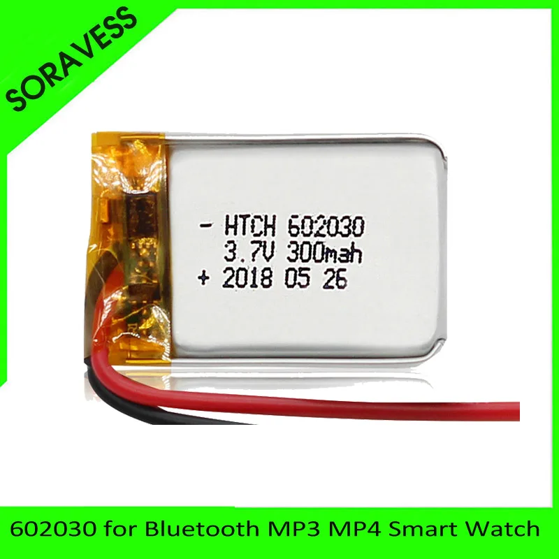 Литий-полимерный аккумулятор 300 мАч 602030 3 7 в Bluetooth MP3 MP4 Смарт-часы беспроводная