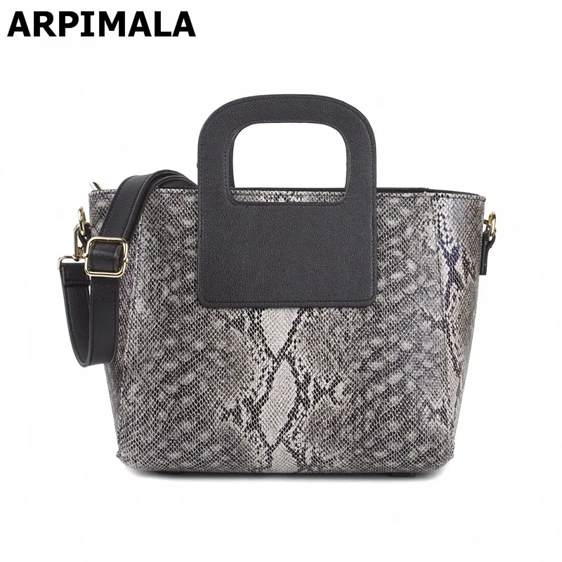 Женская сумка тоут из искусственной кожи со змеиным принтом|bag high quality|ladies hand