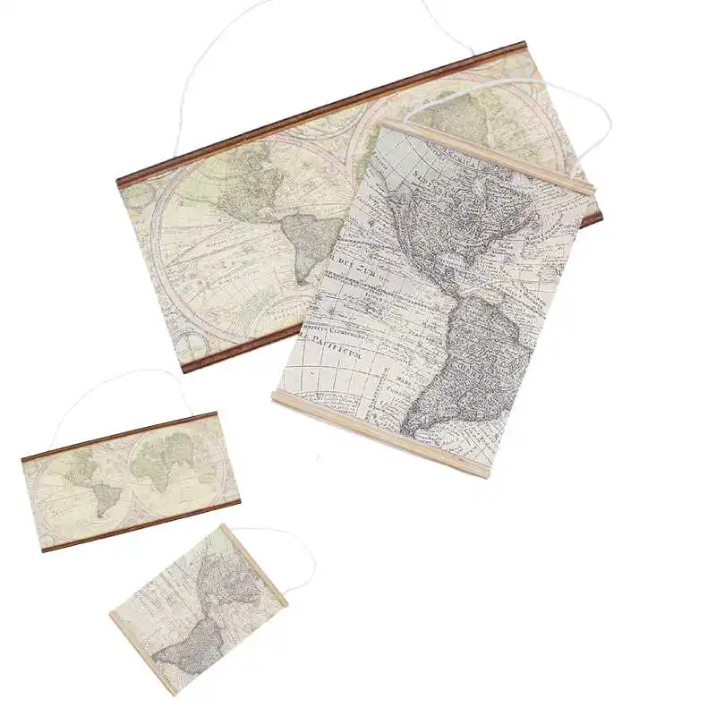 

1Pcs Mini World Map Dollhouse Miniature Accessories Furniture Model Toys for Doll 1/12 Simulation House Decoration