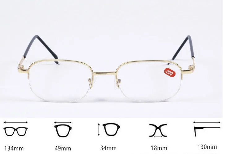 Очки для близорукости с полуметаллической оправой в коробке полимерные очки