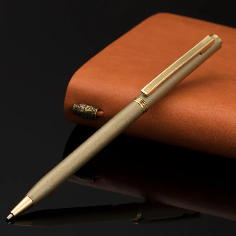 Простая металлическая шариковая ручка творческий рекламный подарок ручка Роскошная подпись в офисе ручка школьные канцелярские принадлежности - Цвет: Gold
