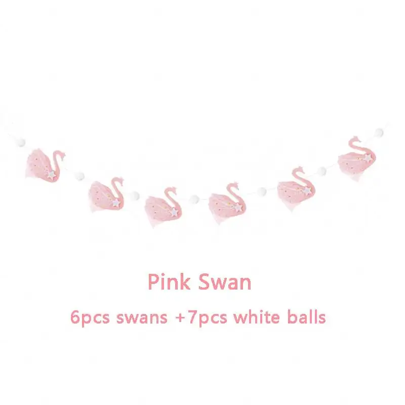 pink swan Роскошное плетение лебедя розовые белые свадебные украшения для дома Гирлянда для дня рождения поставки гирлянды-флажки детские украшения для девочек - Цвет: pink swan