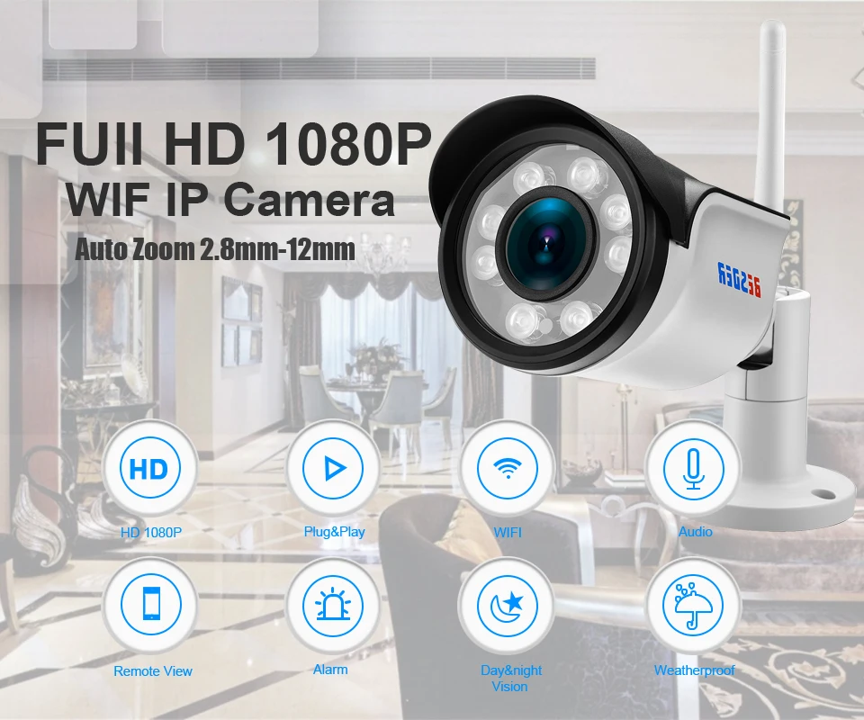Besder HI3516C+ SONY IMX323 ip-камера Wifi CCTV 1080P 2MP с разъемом для sd-карты 12В 2А адаптер с автоматическим зумом 2,8 мм-12 мм моторизированный объектив