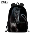 Набор школьных сумок FORUDESIGNS с черной лошадью для подростков, мальчиков и девочек, милый школьный портфель для детей младшего возраста, Подарочный рюкзак для книг