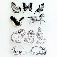ylcs352 animals silicone clear stamps for scrapbooking diy photo album cards decoration transparent stamp craft clear stamp tool