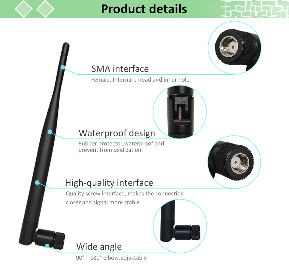 868 MHz 915 MHz Антенна 5dbi RP-SMA разъем GSM 915 MHz 868 MHz antena antenne Водонепроницаемая+ 21cm SMA Male/u. FL косичка кабеля