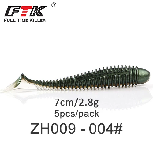 5pcs-ZH009-004 Приманка для рыбалки от ftk 70 мм/75 мм/85 мм/100 мм воблеры Shad Карп мягкие приманки для рыбалки Swimbaits силиконовые джиг искусственные приманки - Цвет: 5pcs-ZH009-004