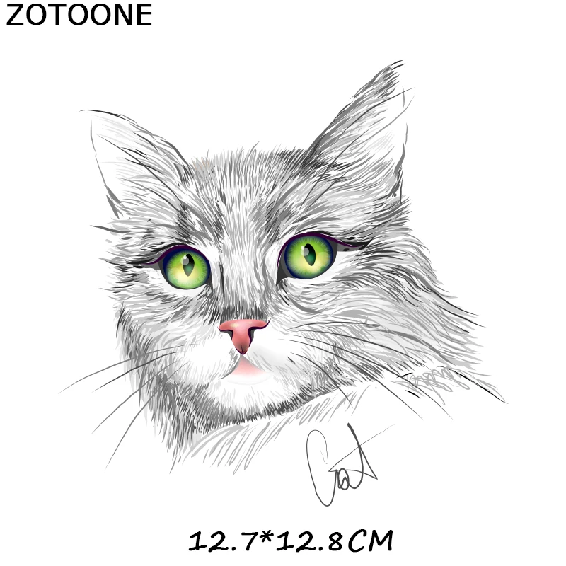 ZOTOONE милая кошечка в полоску утюжок для переноса на одежду сделай сам пластырь
