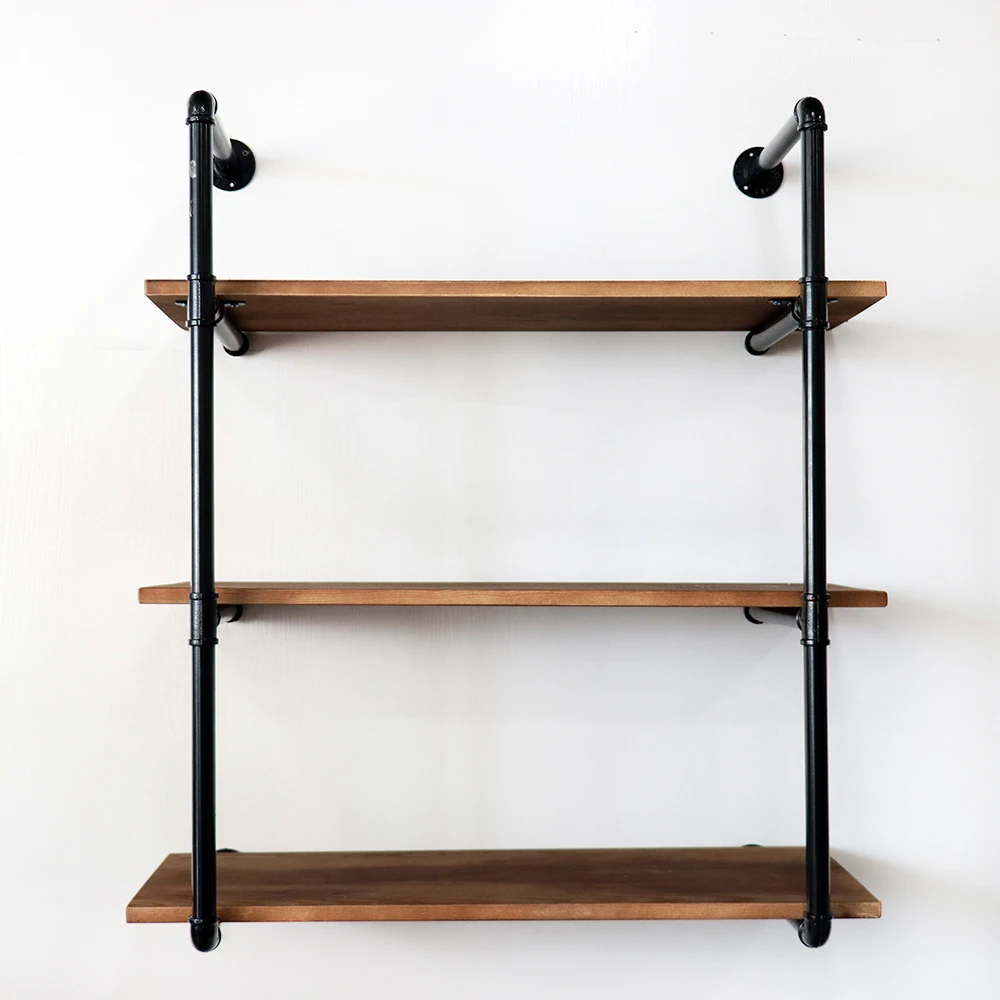 KINMADE Industrial Pipe Floating Ladder Shelf Vintage Display Rack Rustic Storage 3 Tier Wall Mounted | Дом и сад