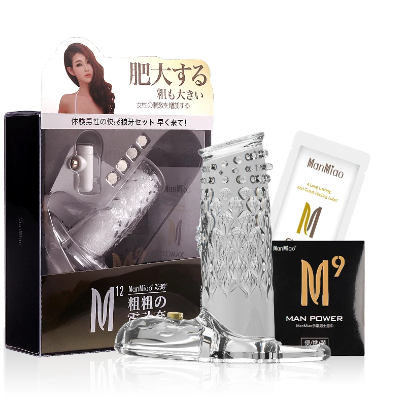MANMIAO Extensions condom Penis Sleeve Male Enlargement Men Delay Spray clit massager vibrating cover Adult Sex Toys | Красота и