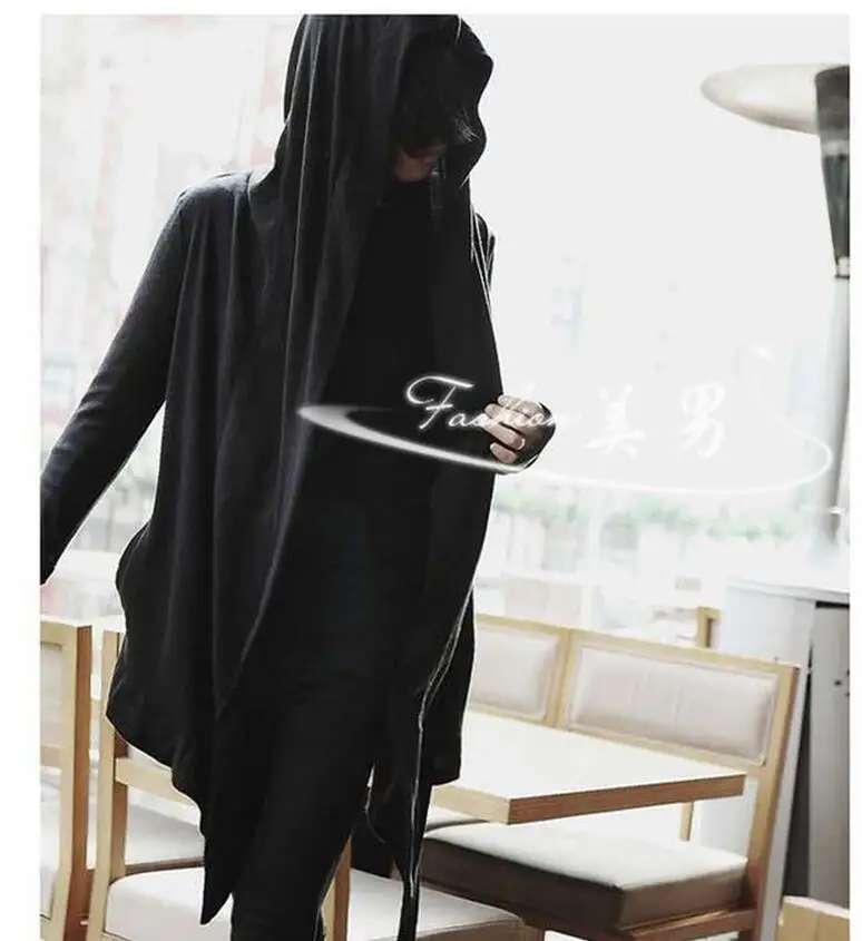 S-5xl 2021 New Men Korean Non-mainstream Fashion Casual Irregular Coat Hoodies Plus Size Sweatshirts Singer Costumes | Мужская одежда