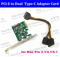 2 ports usb c usb 3 1 type c pci express card pci e 4x to usb3 1 type c adapter super speed for mac pro osx 10 9 10 14