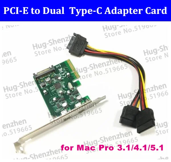 2 порта адаптер USB 3 1 Type C PCI express Card pci e 4x к usb3.1 супер скорость для MAC PRO OSX 10 9 14|pci card|pci-e
