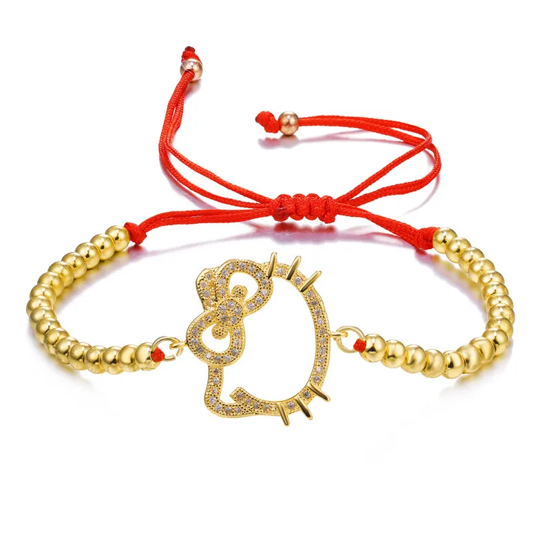 Колье bracciali Donna, модные трендовые красные веревочные бусы hello kitty, браслеты для женщин, ювелирные изделия Sieraden, очаровательные браслеты и браслеты Bijoux