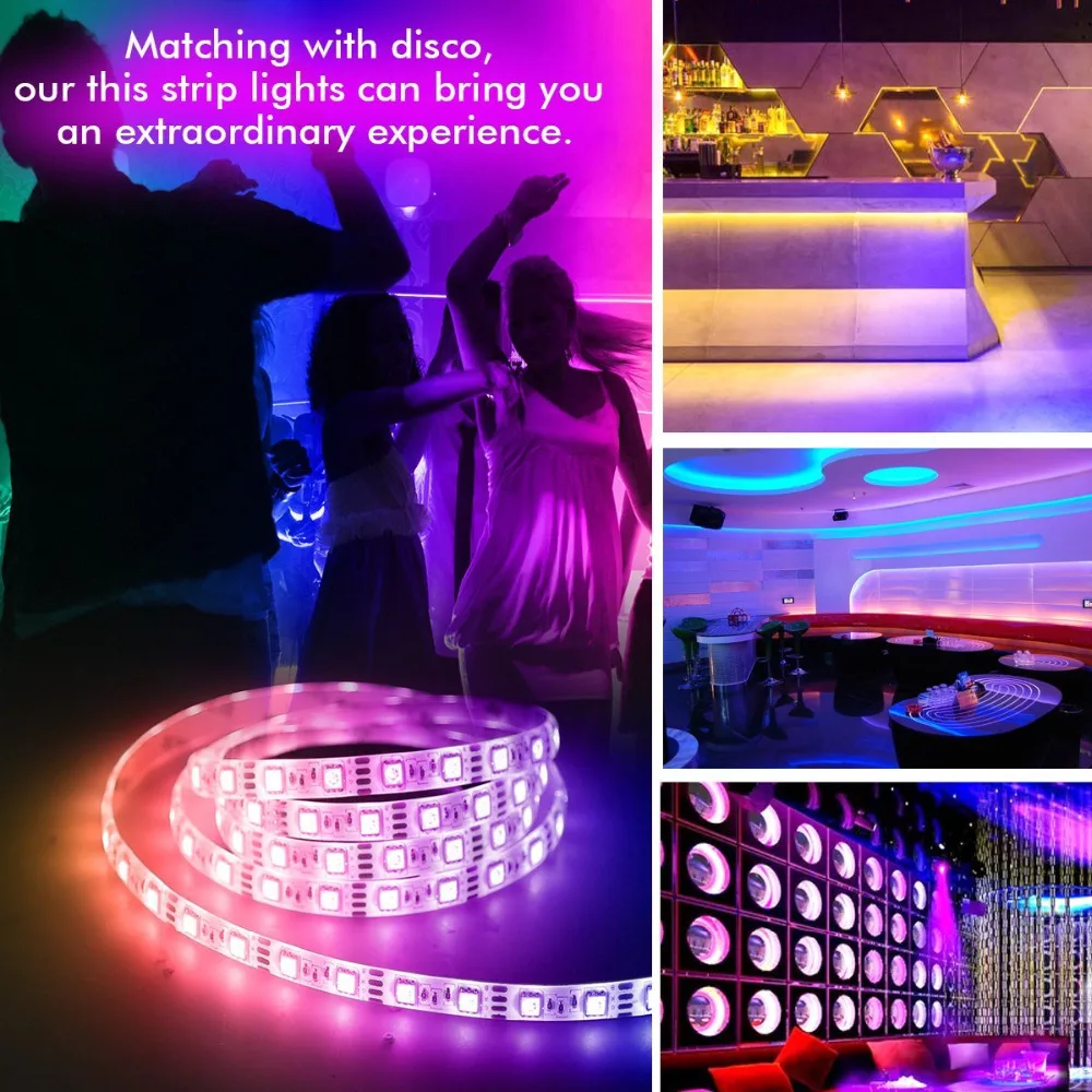 Bluetooth Светодиодные ленты свет 32.8ft/10 м Гибкая RGB комплект 5050 SMD 600 светодиодный s