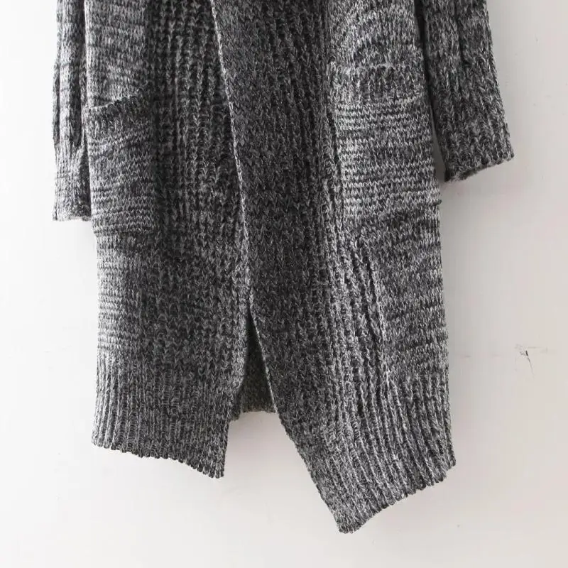 2019 Scarf Collar Pockets Long Cardigans Women Sweaters Ladies Loose Knitted Sweater Spring Cardigan Female Tricot Knitwear |