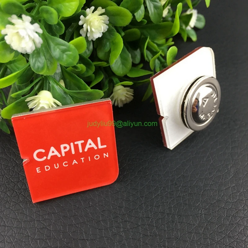 40pcs Custom Personalied Name Badge Acrylic Plastic Logo Print Tag id badge holder with pin | Канцтовары для офиса и дома