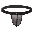 Мужские Трусы-стринги с открытой спиной, прозрачные сетчатые, с карманом для пениса