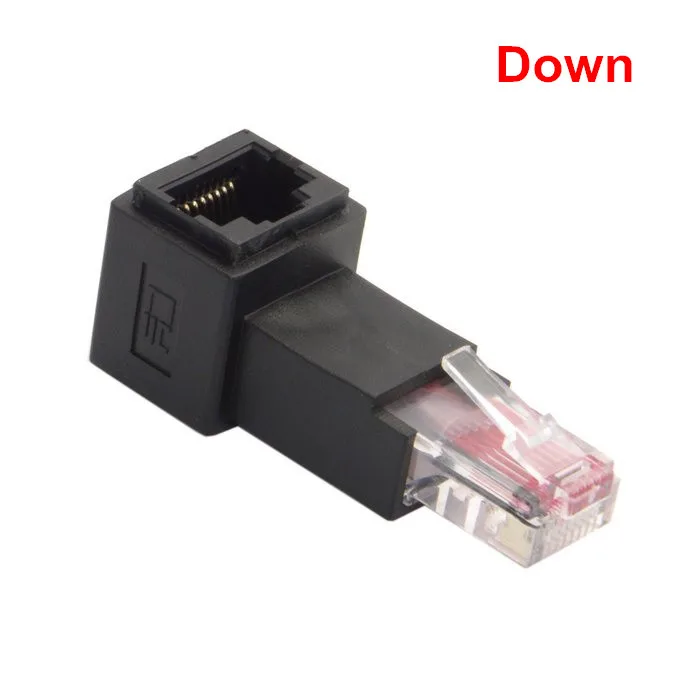 Вниз Угловой 90 градусов 8P8C FTP STP UTP Cat 5e папа к женскому Lan Ethernet Сетевой удлинитель