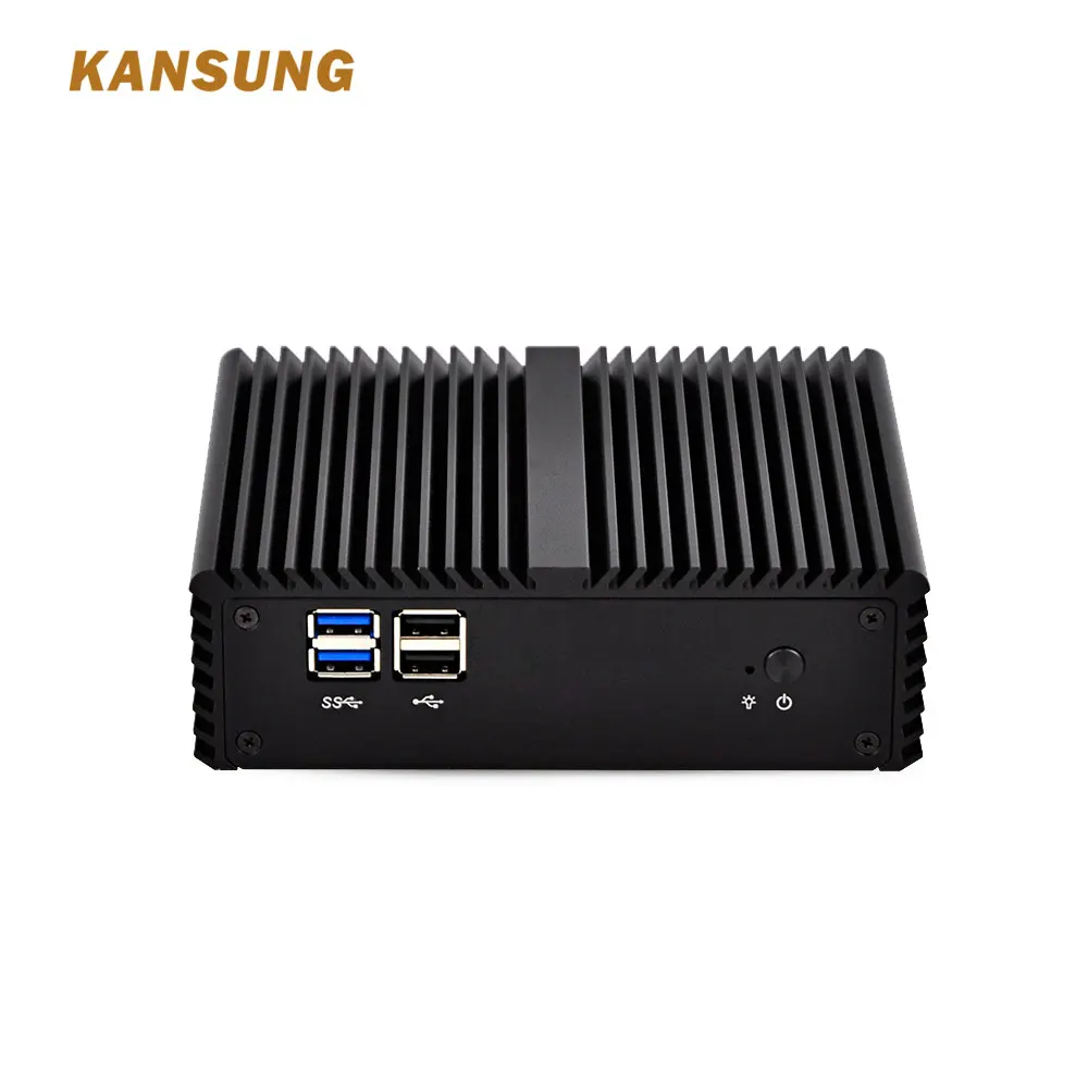 Дешевый мини ПК Windows 7 Linux безвентиляторные настольные компьютеры 2 Lan 6 USB Intel Core i3 i5