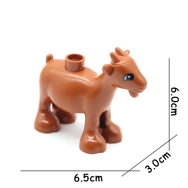 Brown goat DW-26 Сельскохозяйственная Серия животных, лошадь страуса, насекомое, большие частицы, модель, строительные блоки, креативные DIY кирпичи, развивающие игрушки для детей, подарок - Цвет: Brown goat DW-26