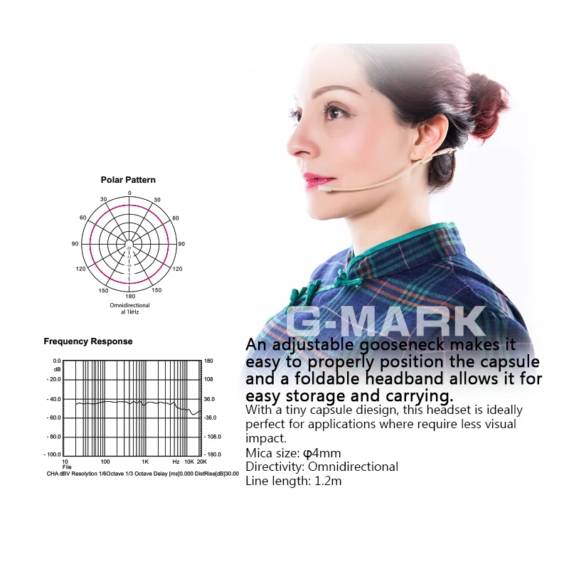 G-MARK профессиональная гарнитура/головной микрофон для беспроводной системы складной Заушник с ветровым стеклом упаковочная коробка