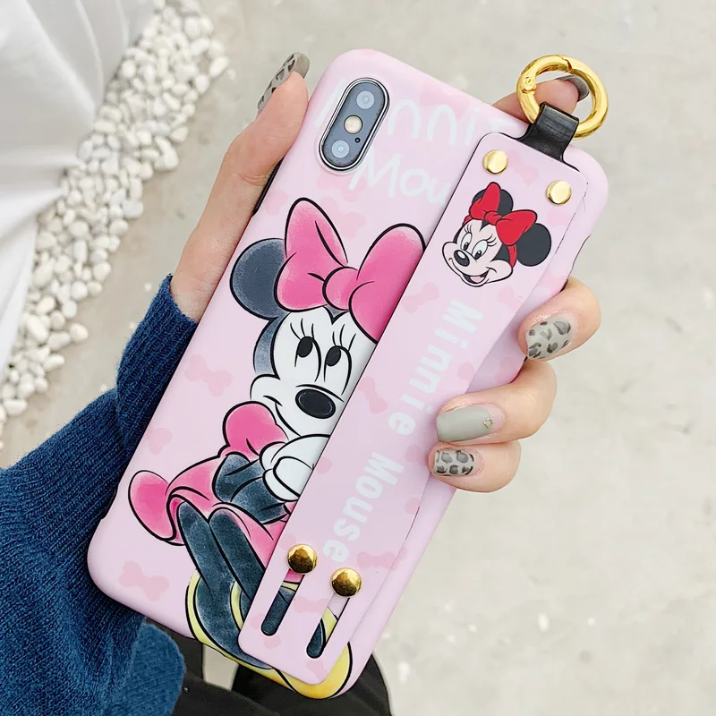 Серый Для iphone XR XS max X милый ремешок на запястье мягкий чехол для телефона для iphone 8plus 7 7plus 6 6S 6p мультяшный чехол с ромашками - Цвет: Серый