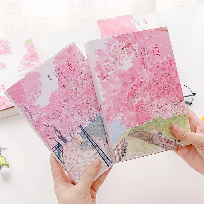 

"Sakura Cat Sketchbook" Big Size Drawing Notepad Kawaii Cute Diary Journal Notebook Stationery Gift