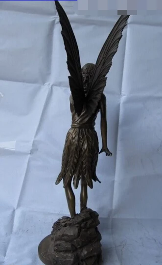 bir 007002 19 Western Art Bronze Copper Carved lovely Angel Angell Girl sculpture Statue | Дом и сад