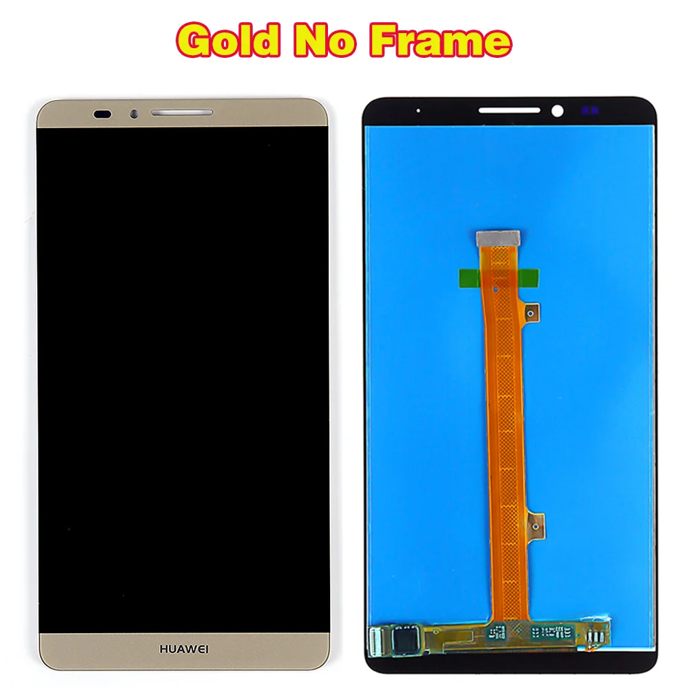 Huawei mate 7 ЖК-дисплей сенсорный экран дигитайзер панель в сборе 6,0 дюймов 1920*1080 рамка с бесплатным закаленным стеклом и стеклом