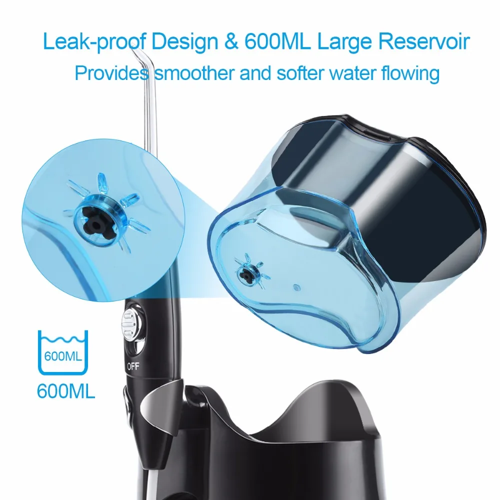 Зубной ирригатор для полости рта ovanni Flosser 7 струй 10 настроек давления 600 мл большой емкости резервуар для воды семейный набор для орошения полости рта