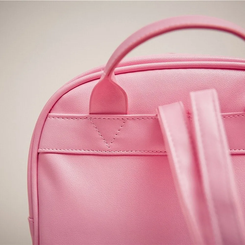Candy Color PU Leather Ita Bag DIY Transparent Love Heart Shape Backpack Kawaii Harajuku Schoolbags For Teenage Girls#L10