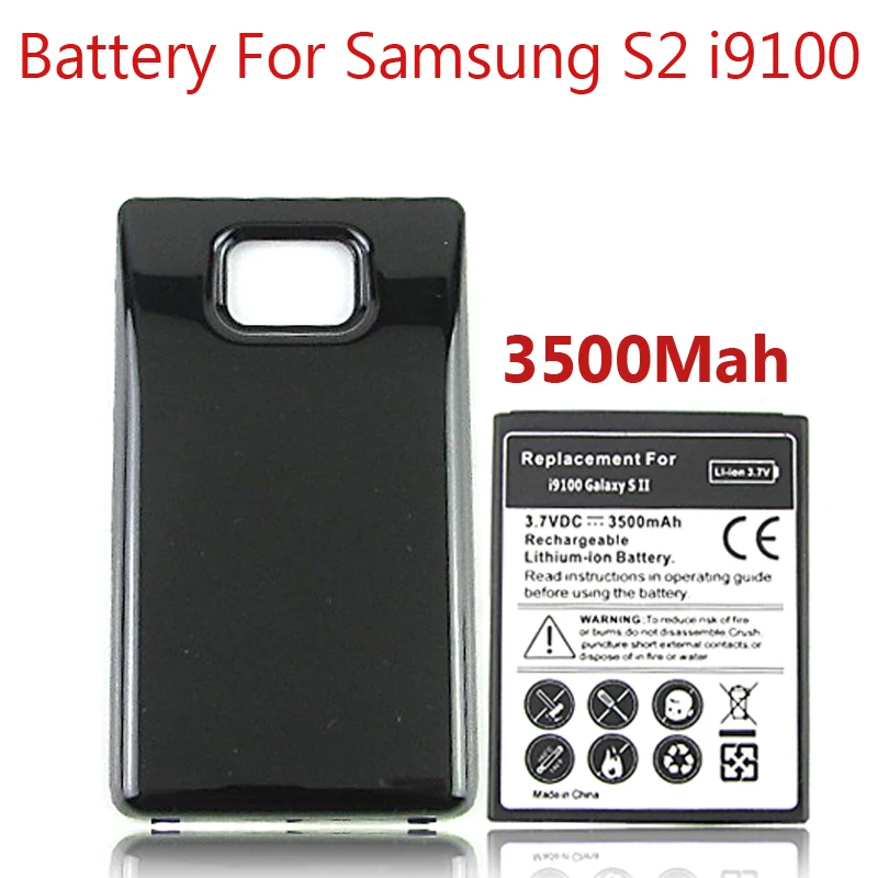 Для samsung Galaxy S2 Батарея i9100 акумуляторная батарея 3500 мА/ч + черный Цвет расширенное