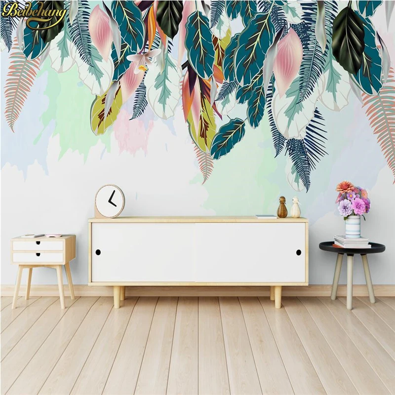 beibehang custom Northern Europe Green leaf 3d Wallpaper for Walls Home Improvement Wallpapers landscape painting Wall Papers |